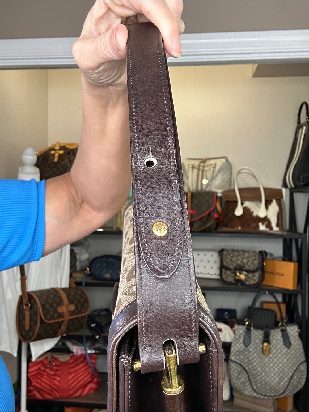 Vintage Celine Horse Carriage Front Buckle Box Shoulder Bag Italy COA Sulky - Picture 5 of 15